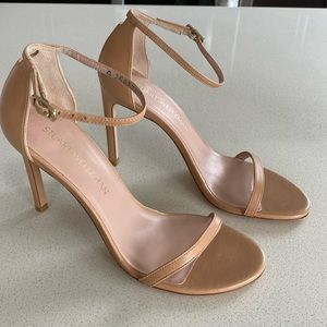 Stuart Weitzman Nudist Heels, Adobe Leather